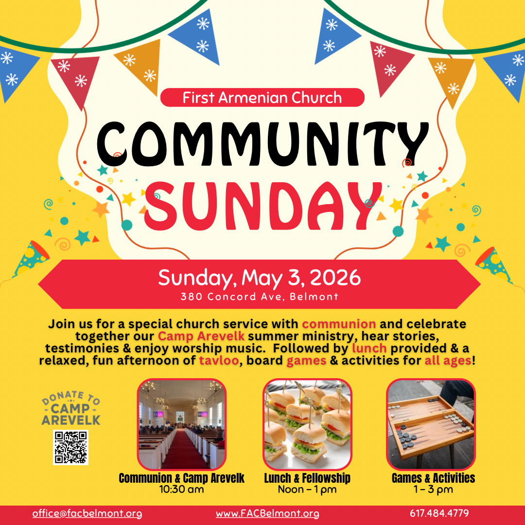 FAC Community Sunday: Church Service, Lunch &amp; Games (Camp Arevelk)