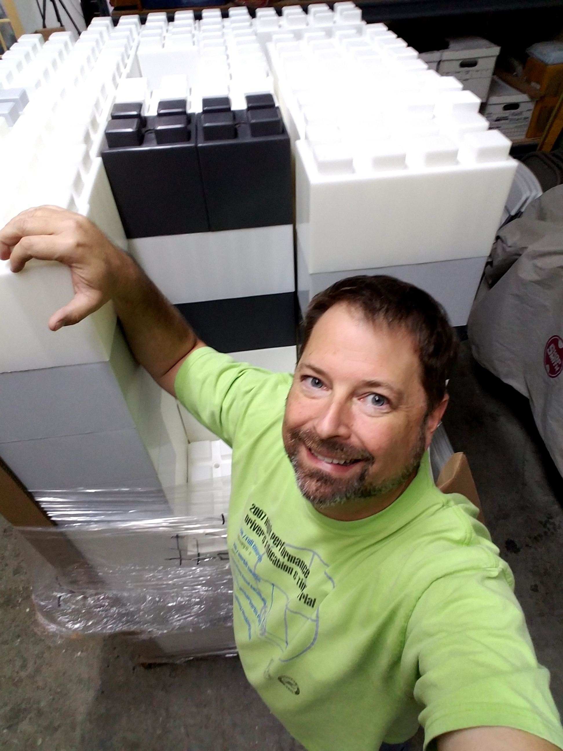 The 680 lbs of blocks came on a pallet
