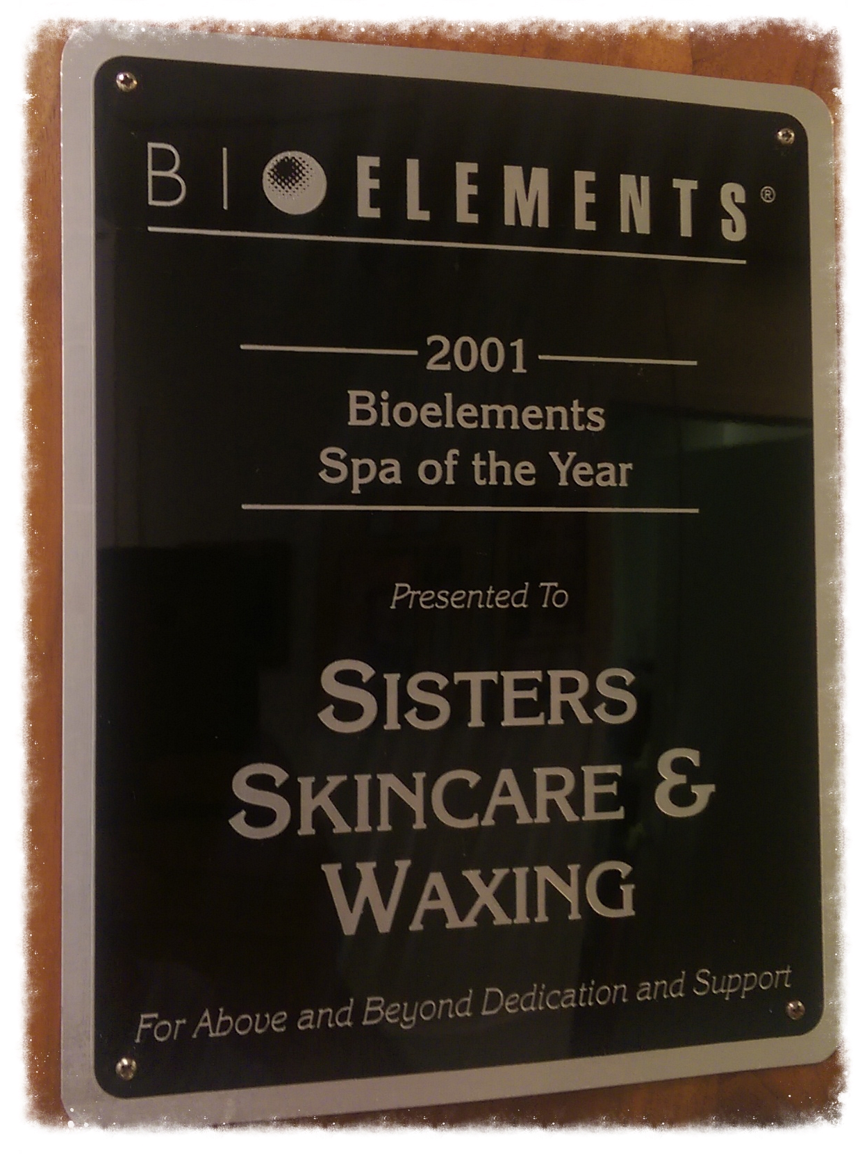 Bioelements Spa of The Year Award 2001