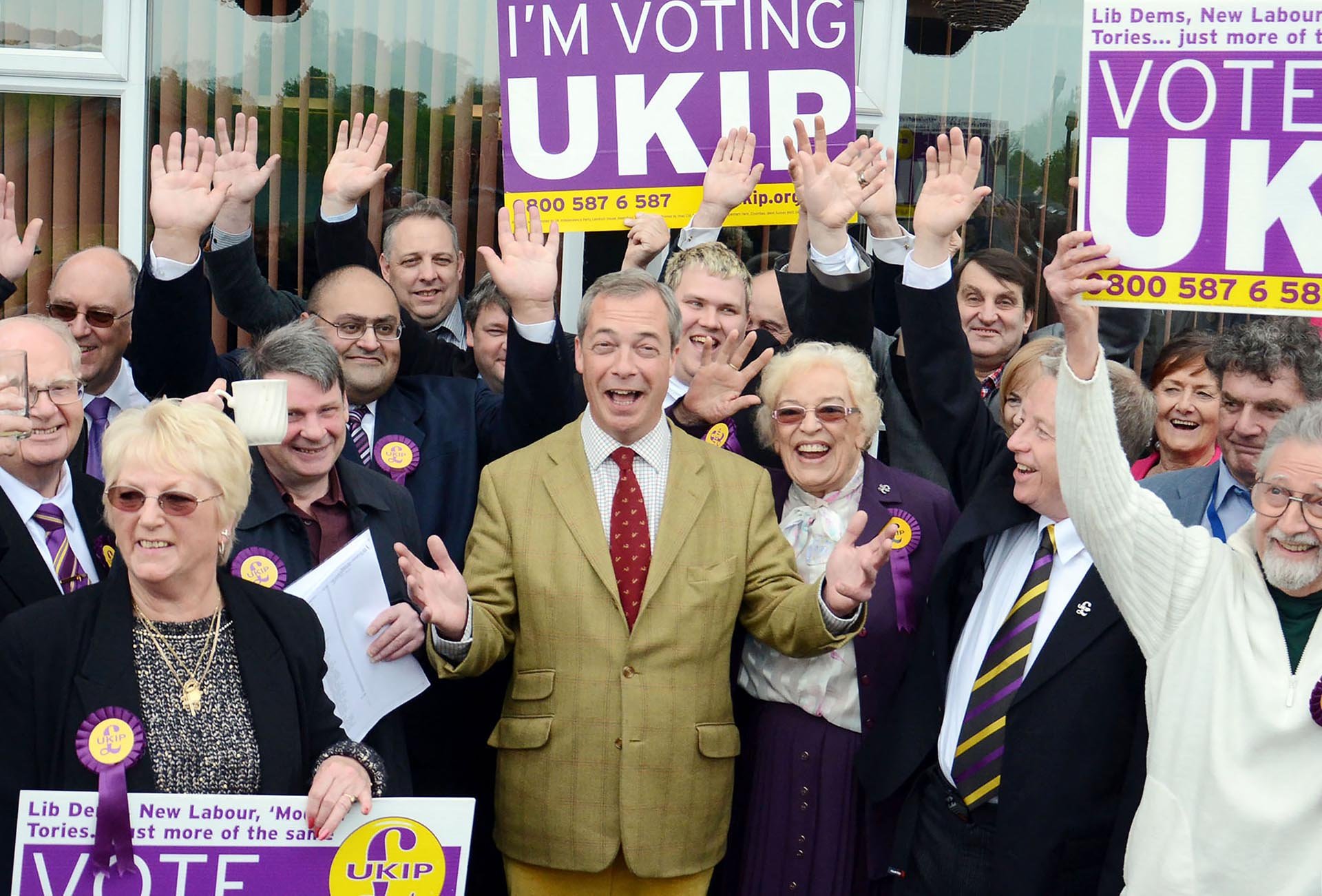 Nigel Farage with the UKIP party.