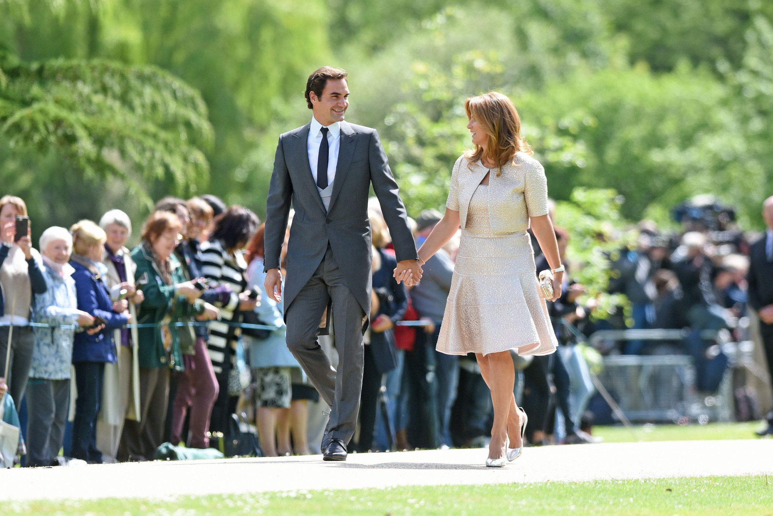 Roger Federer with his wife. 