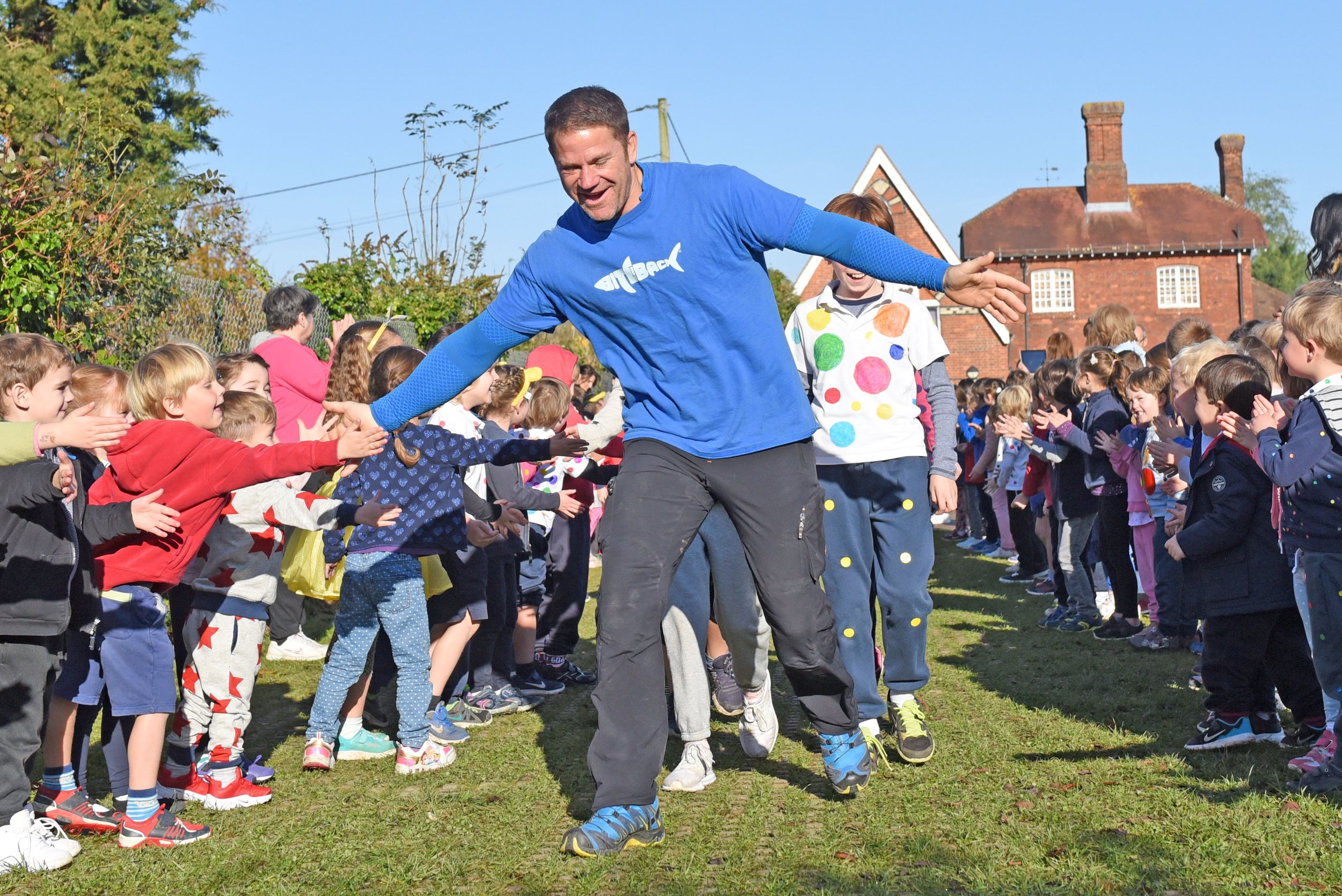 Steve Backshall&nbsp;in a school in Berkshire.