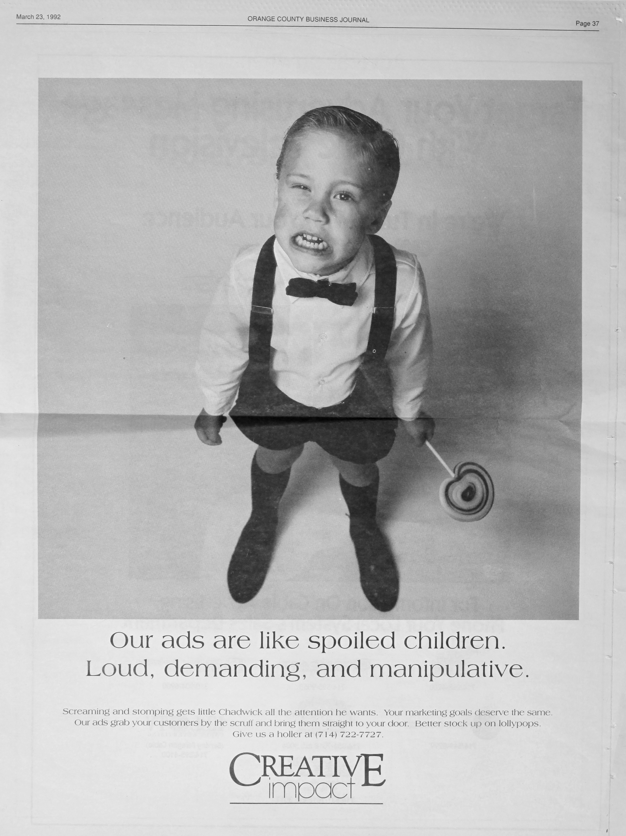 spoiled children print ad