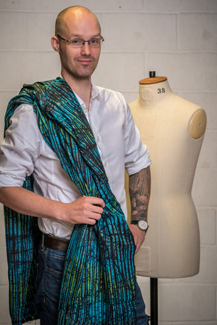 Alexei Alexe i is 36, lives in Leeds and is a Manufacturing Engineer. He started sewing about two years ago and uses his skills as an engineer to make precise garments. His sewing is sometimes hindered by his MS, which affects his right side of the body – so he has learned to use his left hand to work on his creations.
