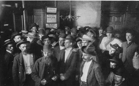 "Waiting for their Turn at the People's Baths"