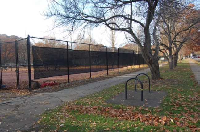 Red clay tennis courts at S. Braddock Avenue