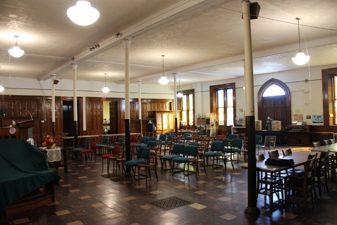25 View northeast showing overview of 1st floor main Sunday school room.jpg