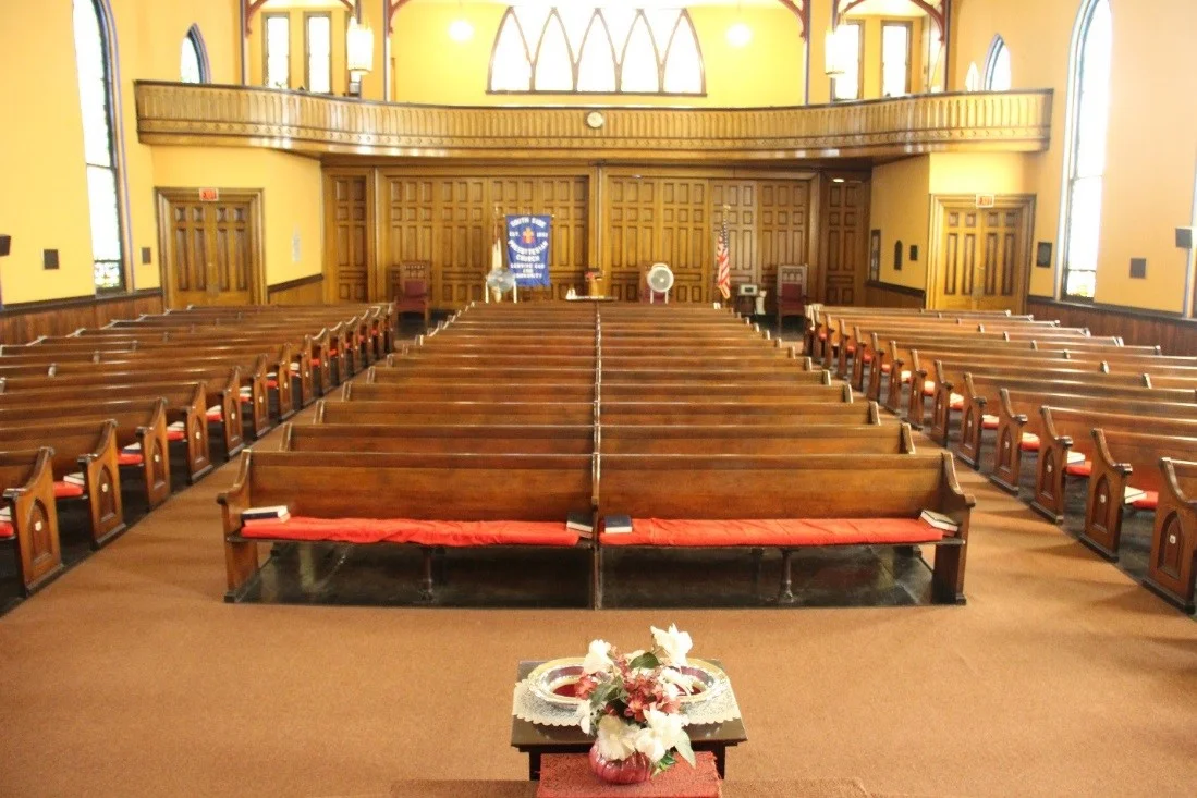46 View north showing overview of sanctuary from elevated platform containing the pulpit and communion table..jpg