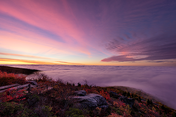 Sunrise along the Blue Ridge Parkway