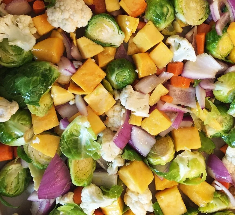 Roasted Vegetables with Lemon Tahini Dressing
