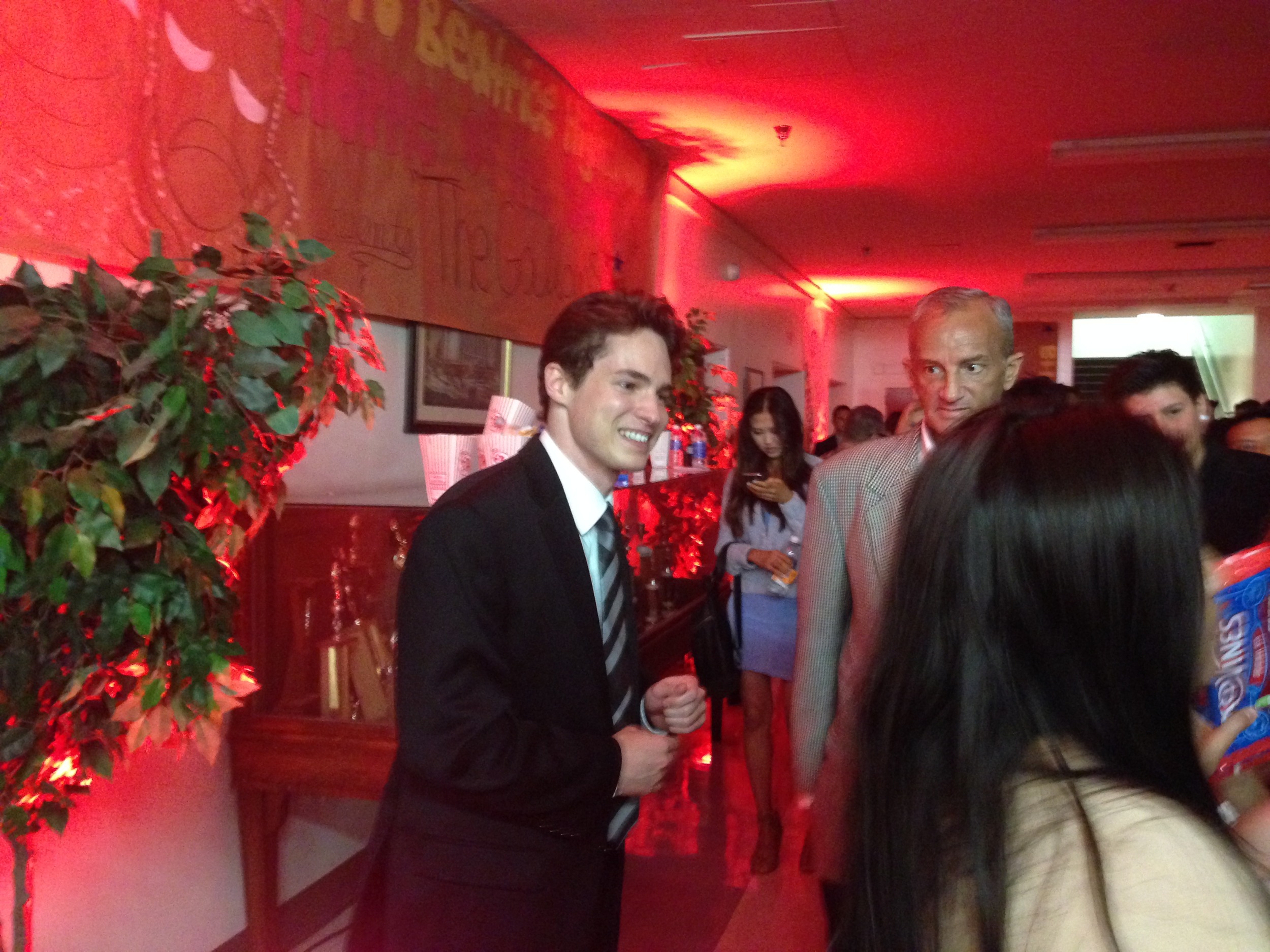 Reese Mishler shaking hands after the movie.