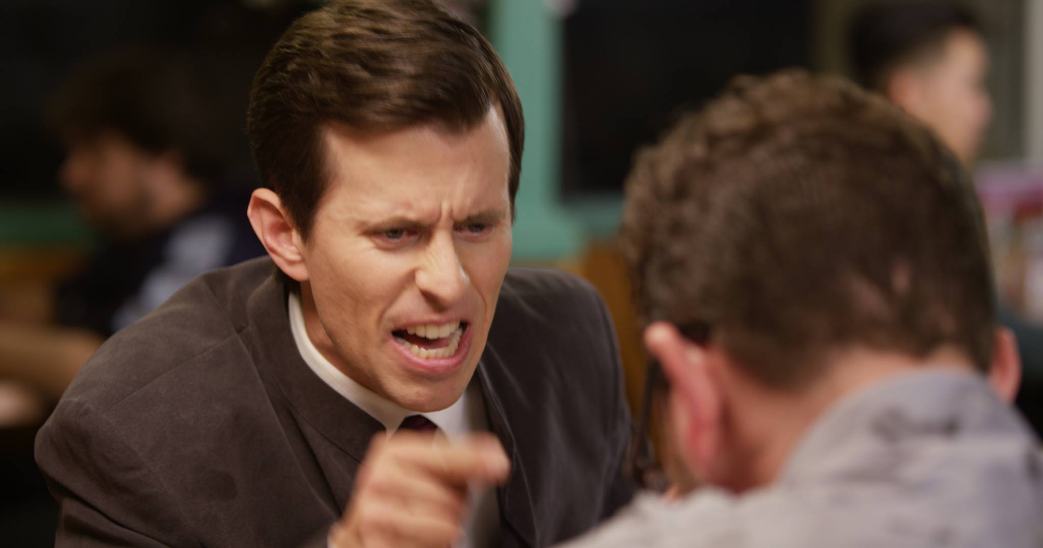 Raw still from "The Shift." Satan (Travis Cluff) let's Kevin (Greg Tharpe) have it.