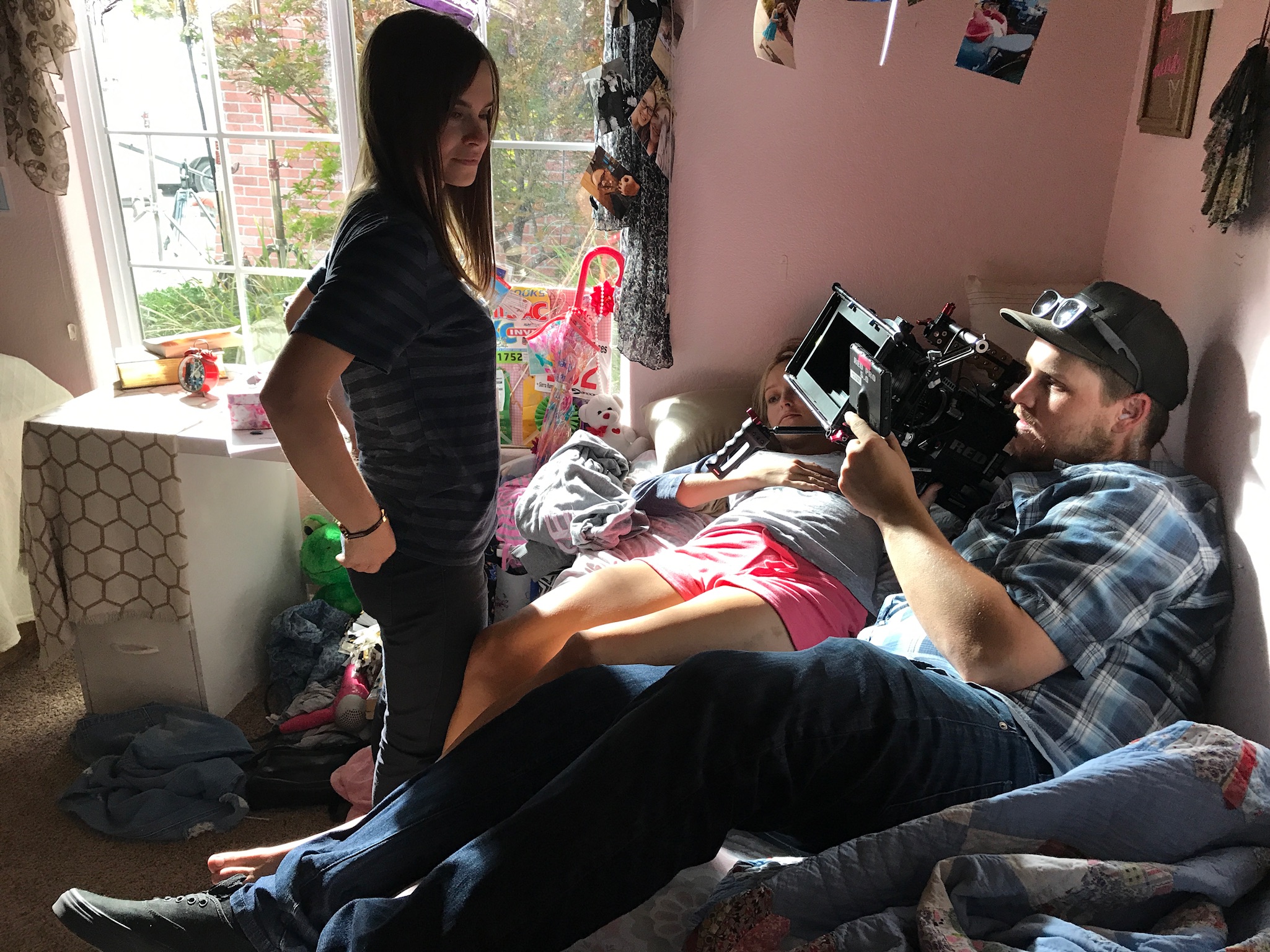 D.P. Kyle Gentz will do anything to get just the right shot of actress Ema Horvath...