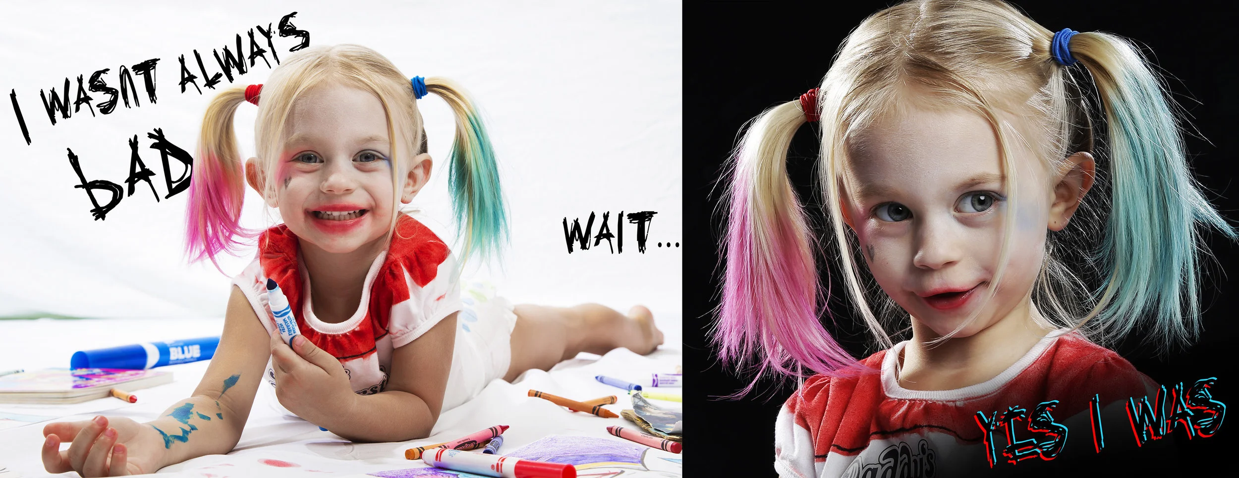 “Lil’ Harley Quinn” - Cosplay Model: Vela Cluff | Photography by: Cody Allred | Makeup/Hair by: Amber Medina | Design by: Tremendum Pictures