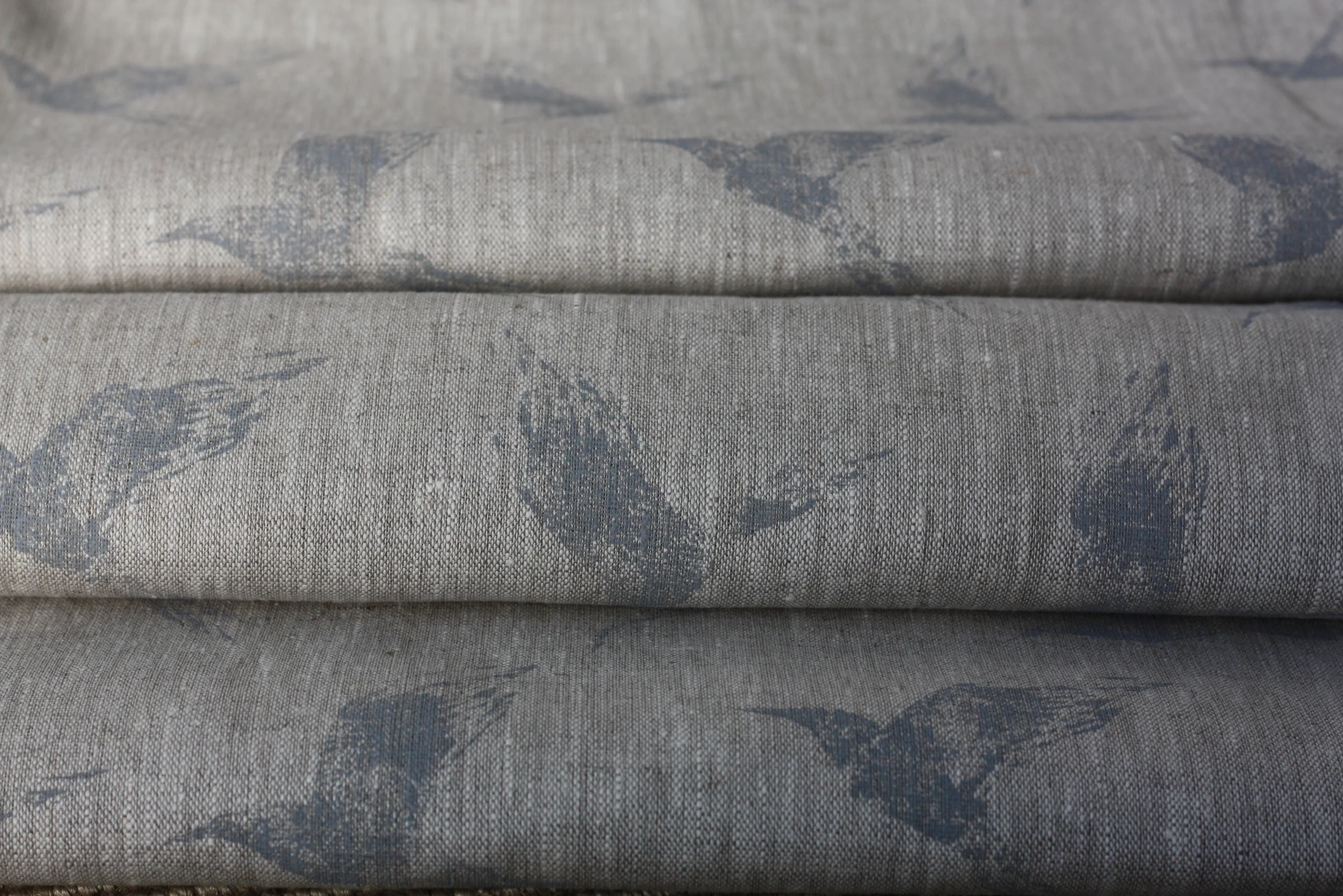 Bollin Bird Linen Fabric for Roman Blinds