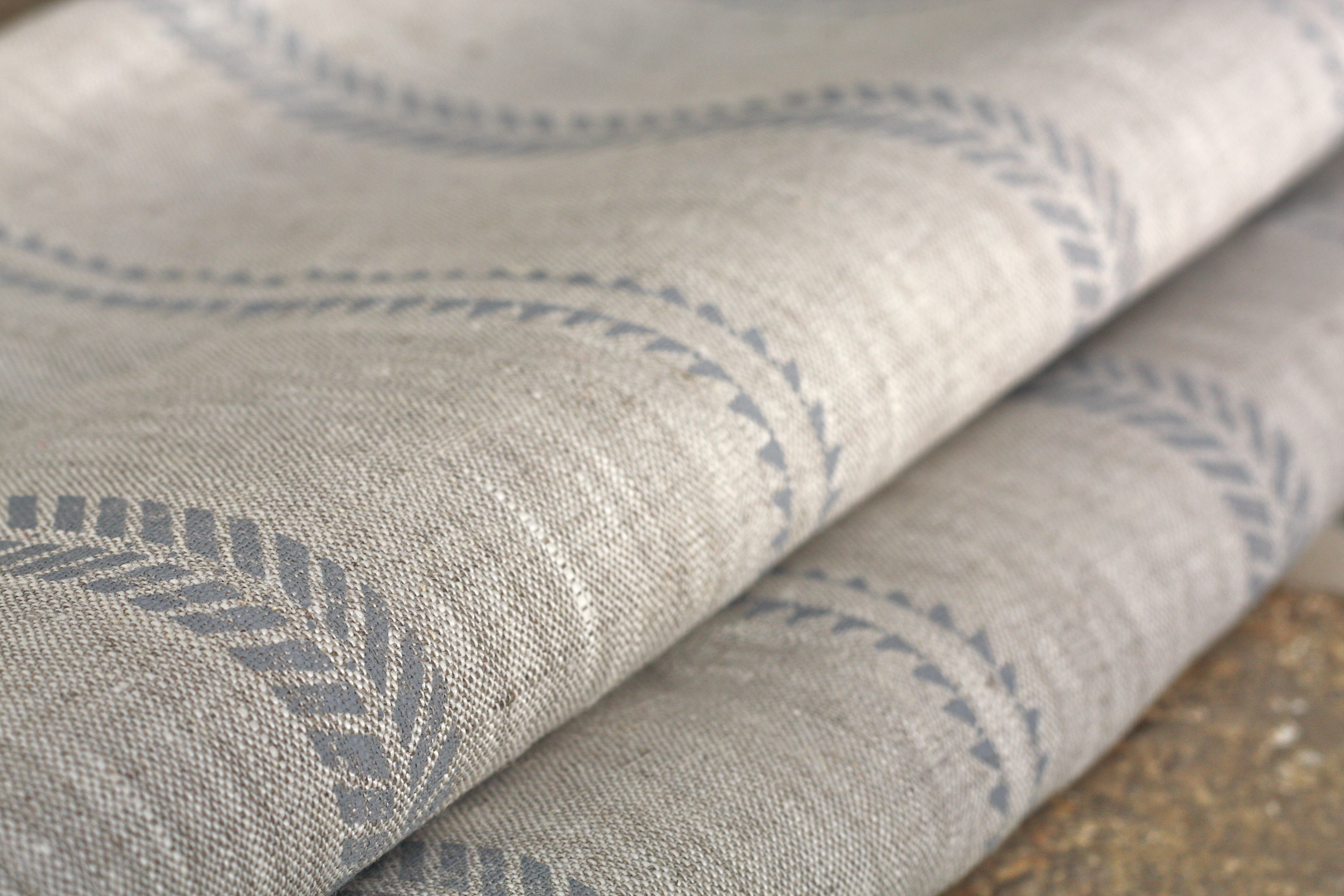 SLADE STRIPE DEW ON NATURAL LINEN