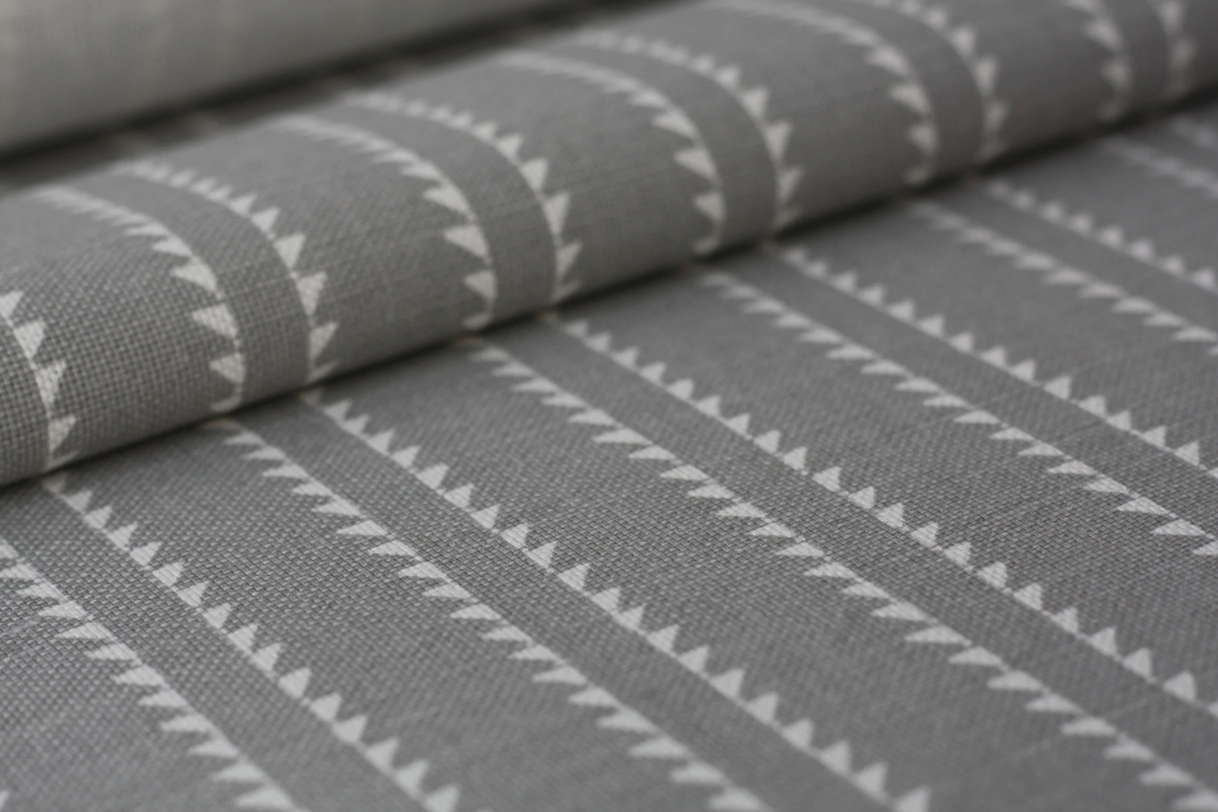Windmill Wood Rock Grey Linen Fabric Curtains Upholstery