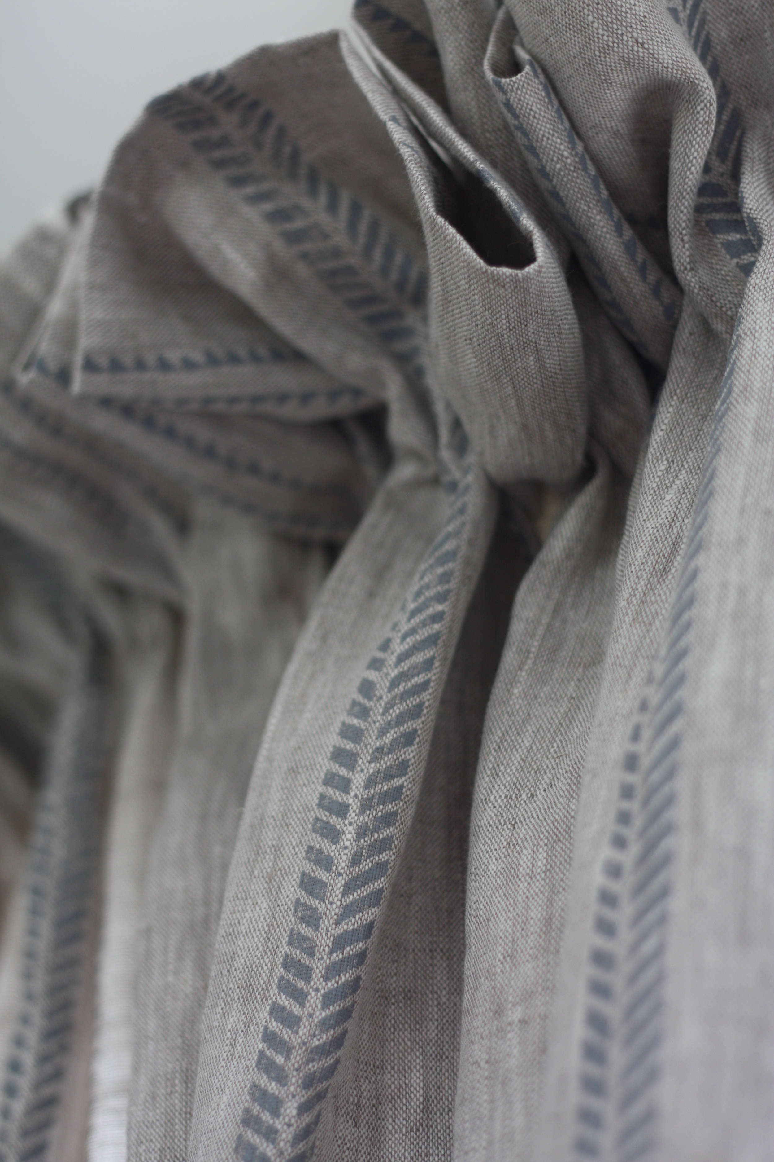 Ruffle header Linen Curtain