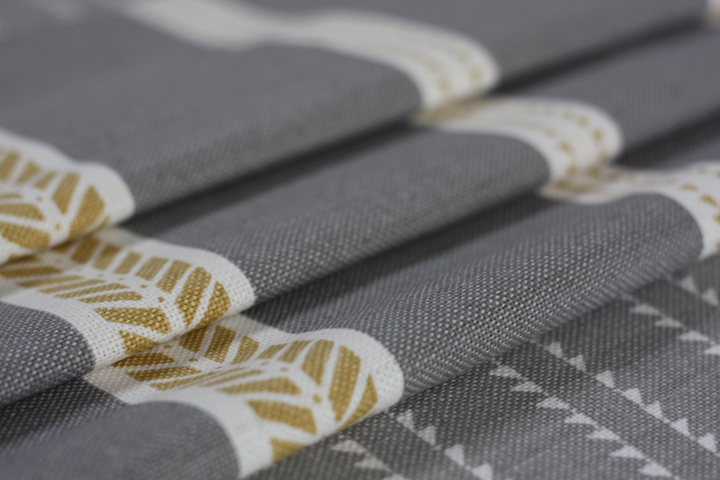 Slade Stripe Rock Grey and Camomile fabric