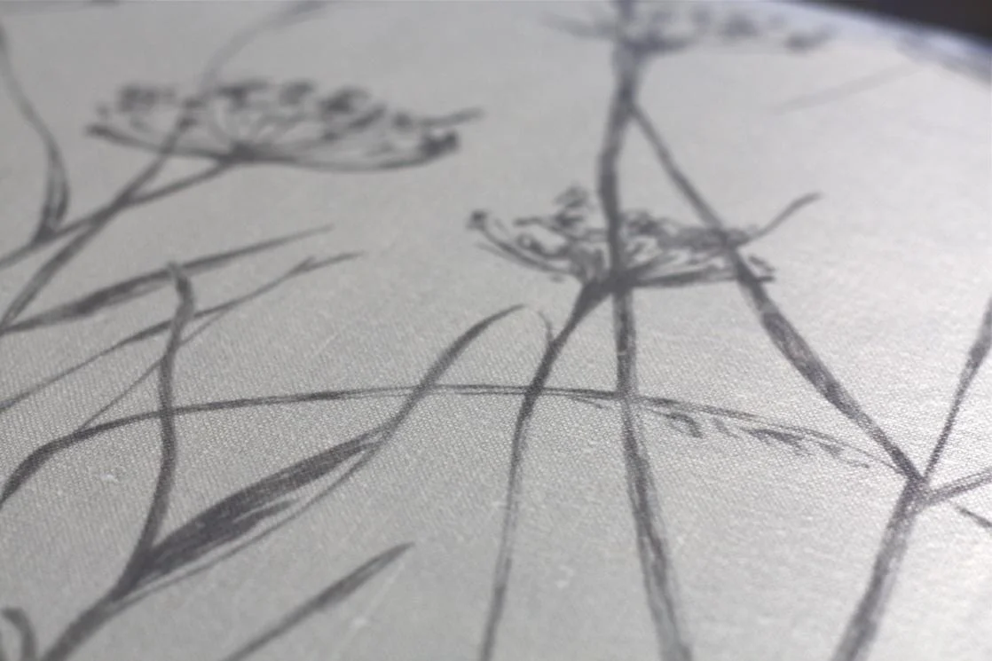 Putsborough Cowparsley Rock Grey Curtain Fabric