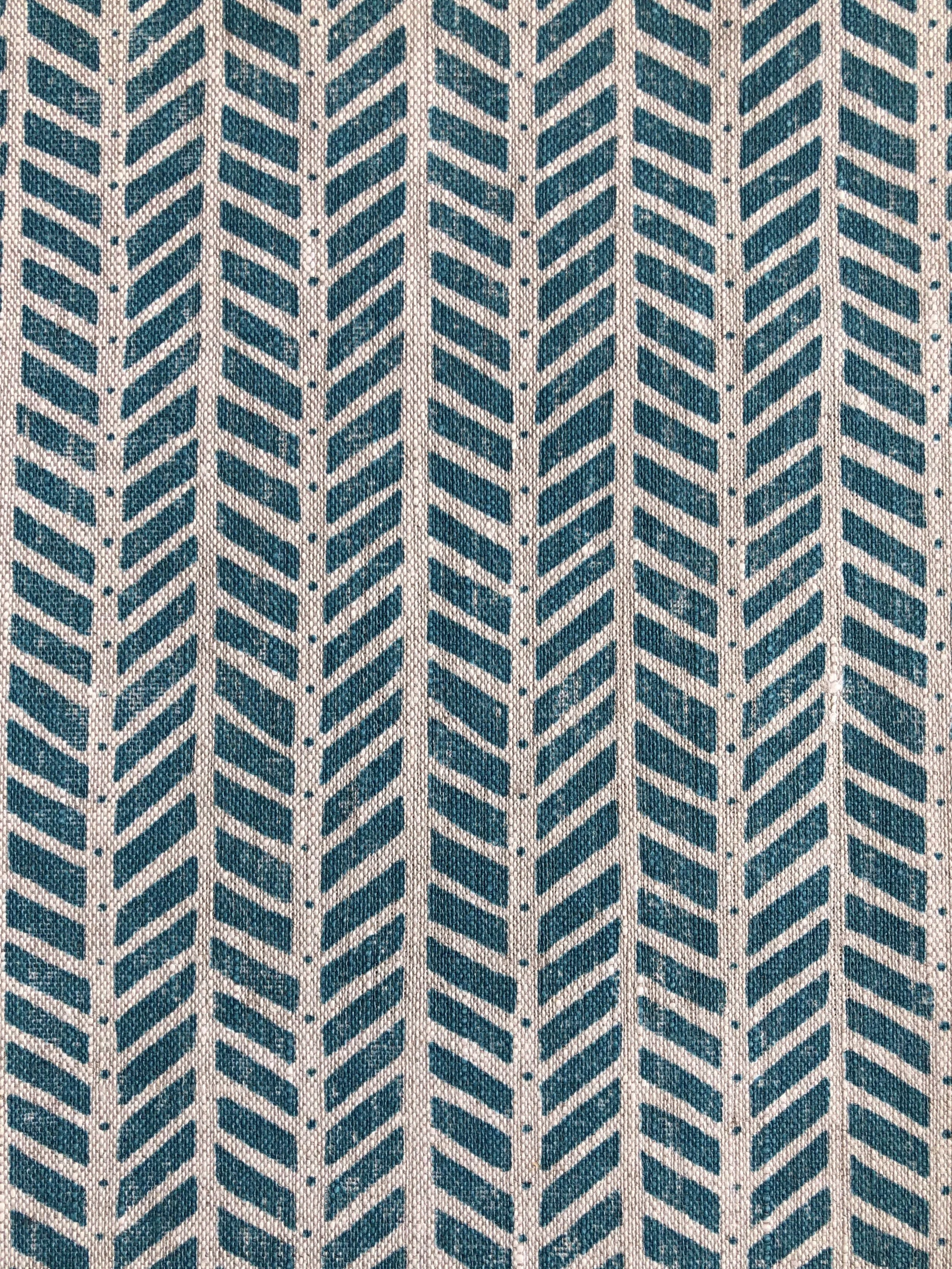 Mottram Meadow Teal Natural Linen