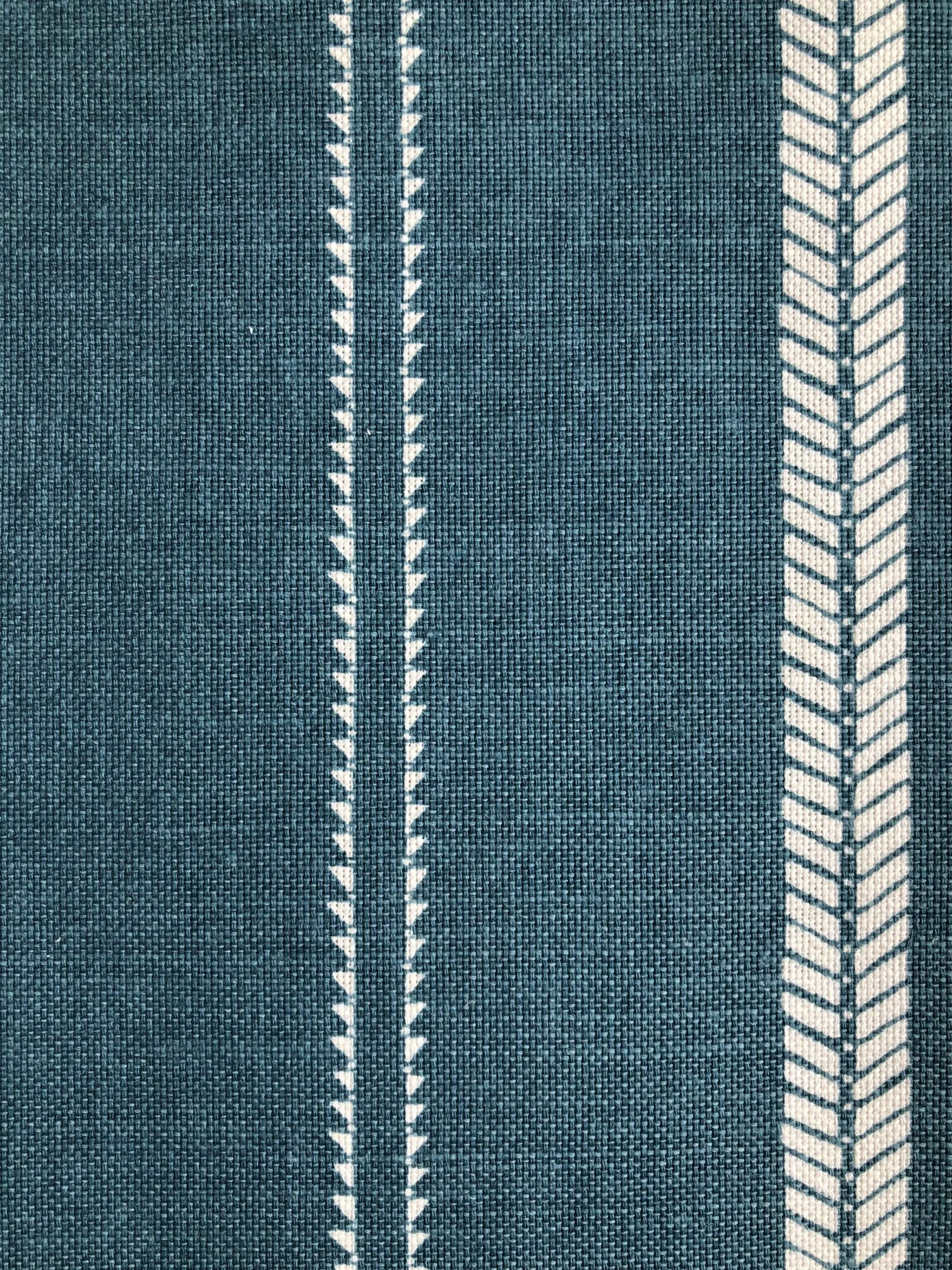 Slade Stripe Teal Linen Blend