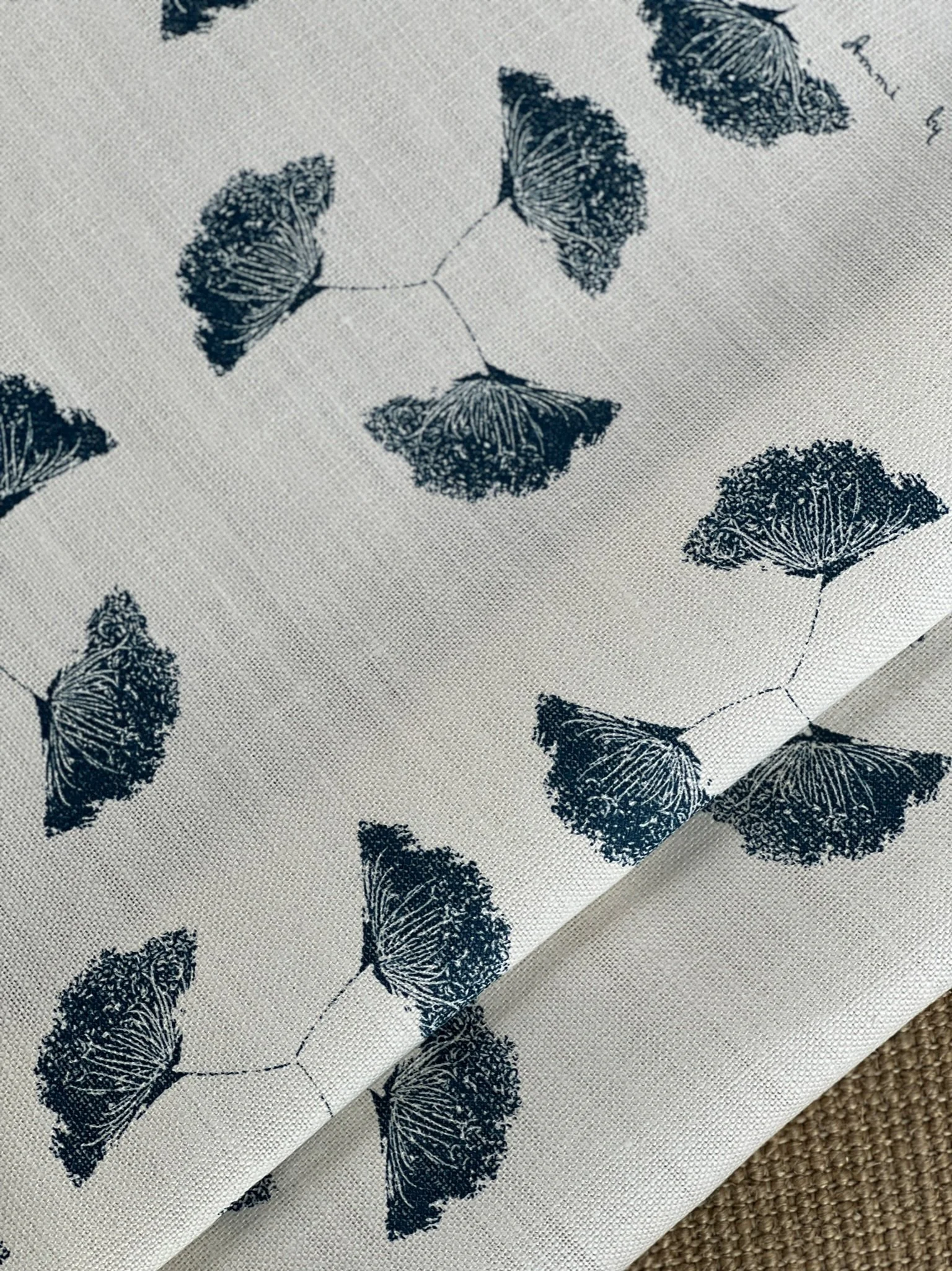 Ammi Inky Sky Linen Fabric for Curtains