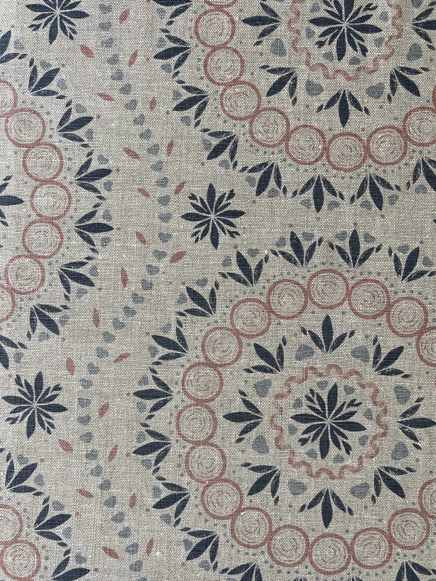 Palma Sol Blue Trio Hand Printed Linen