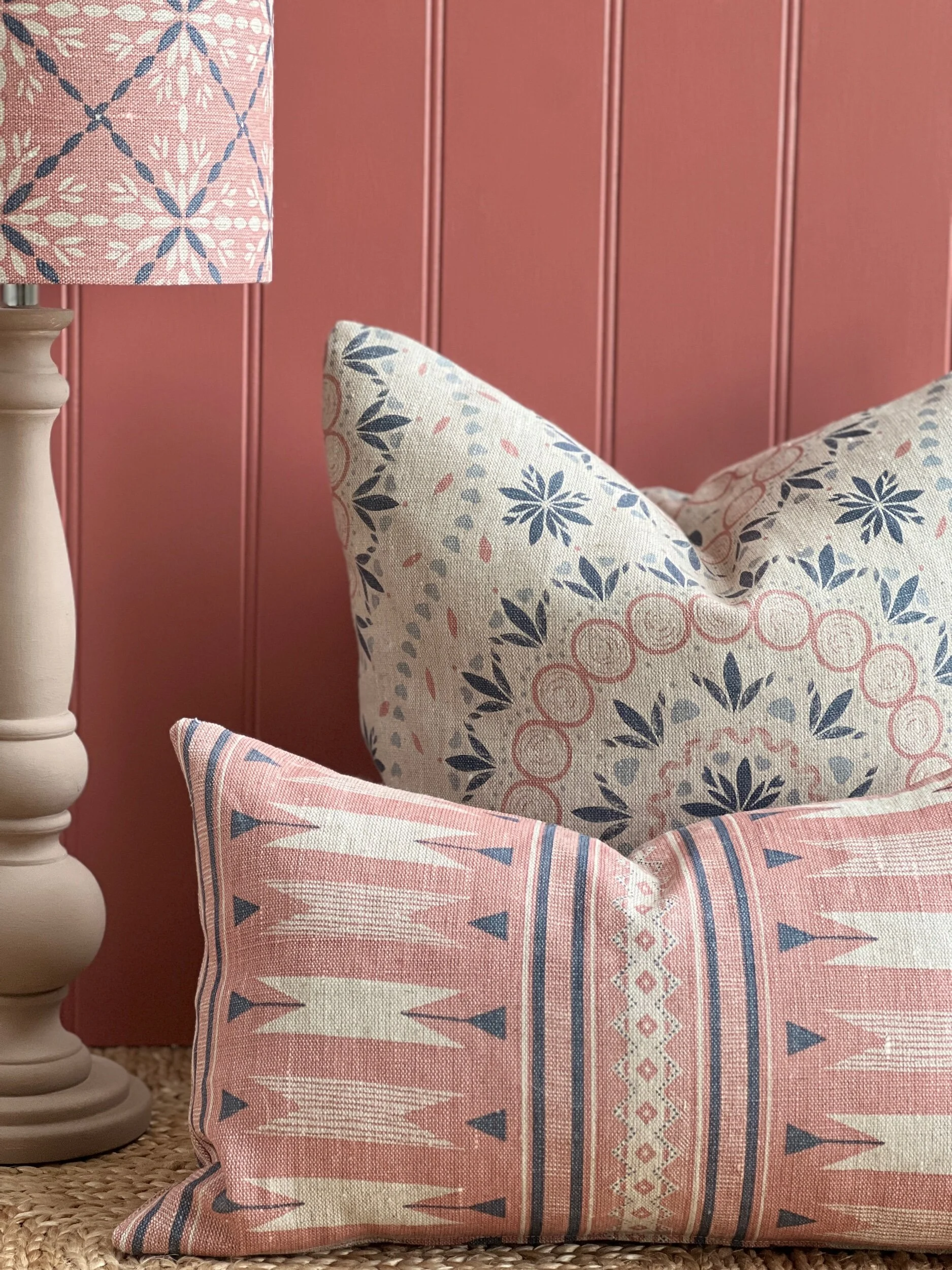 Palma Sol Blue Trio Hand Printed Linen - Zoe Glencross