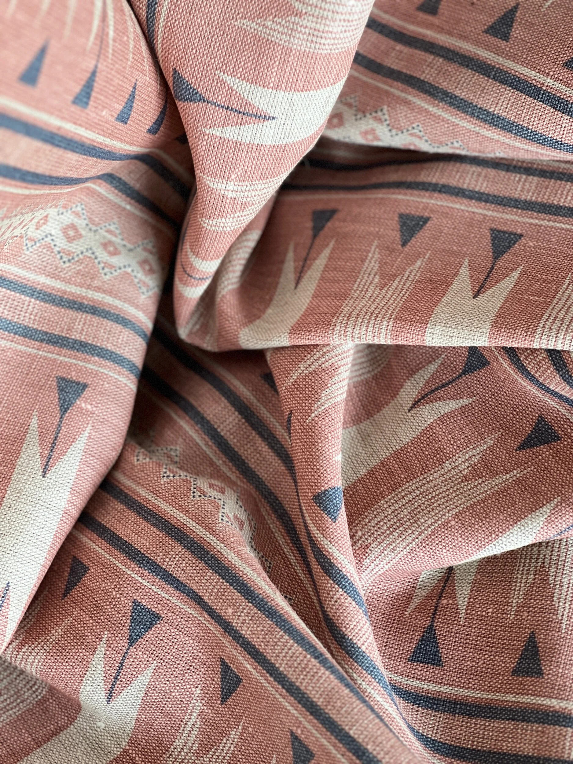 Roca Molinos Terracotta Linen Fabric