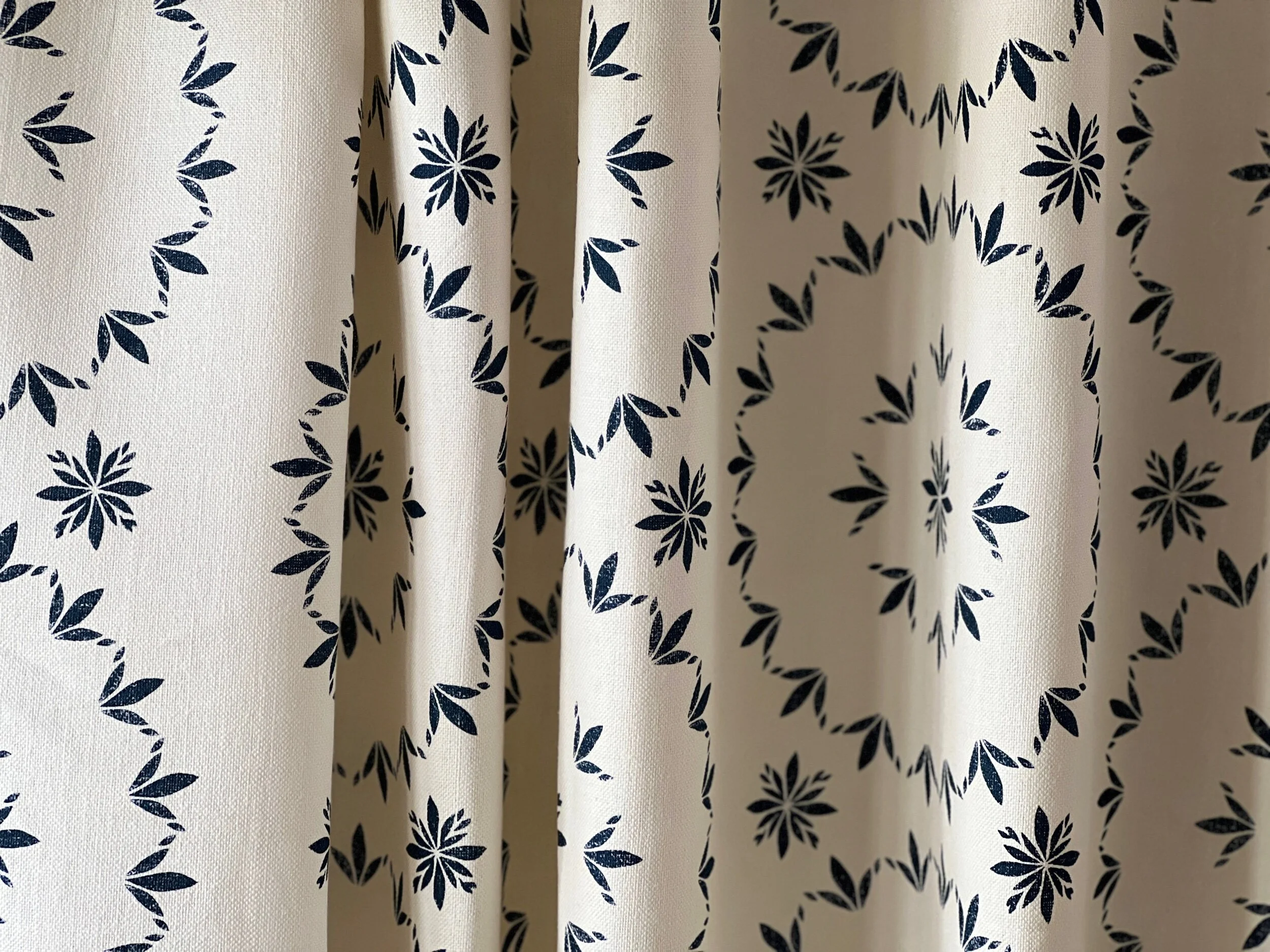 Palma Nu Inky Sky Printed Linen Curtain