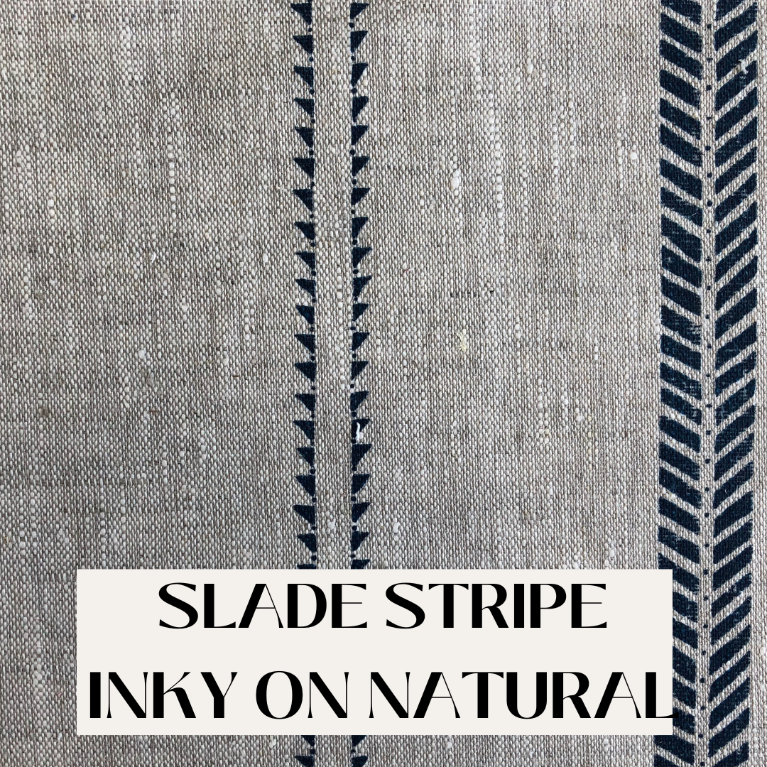 Slade Stripe Inky Sky on Natural