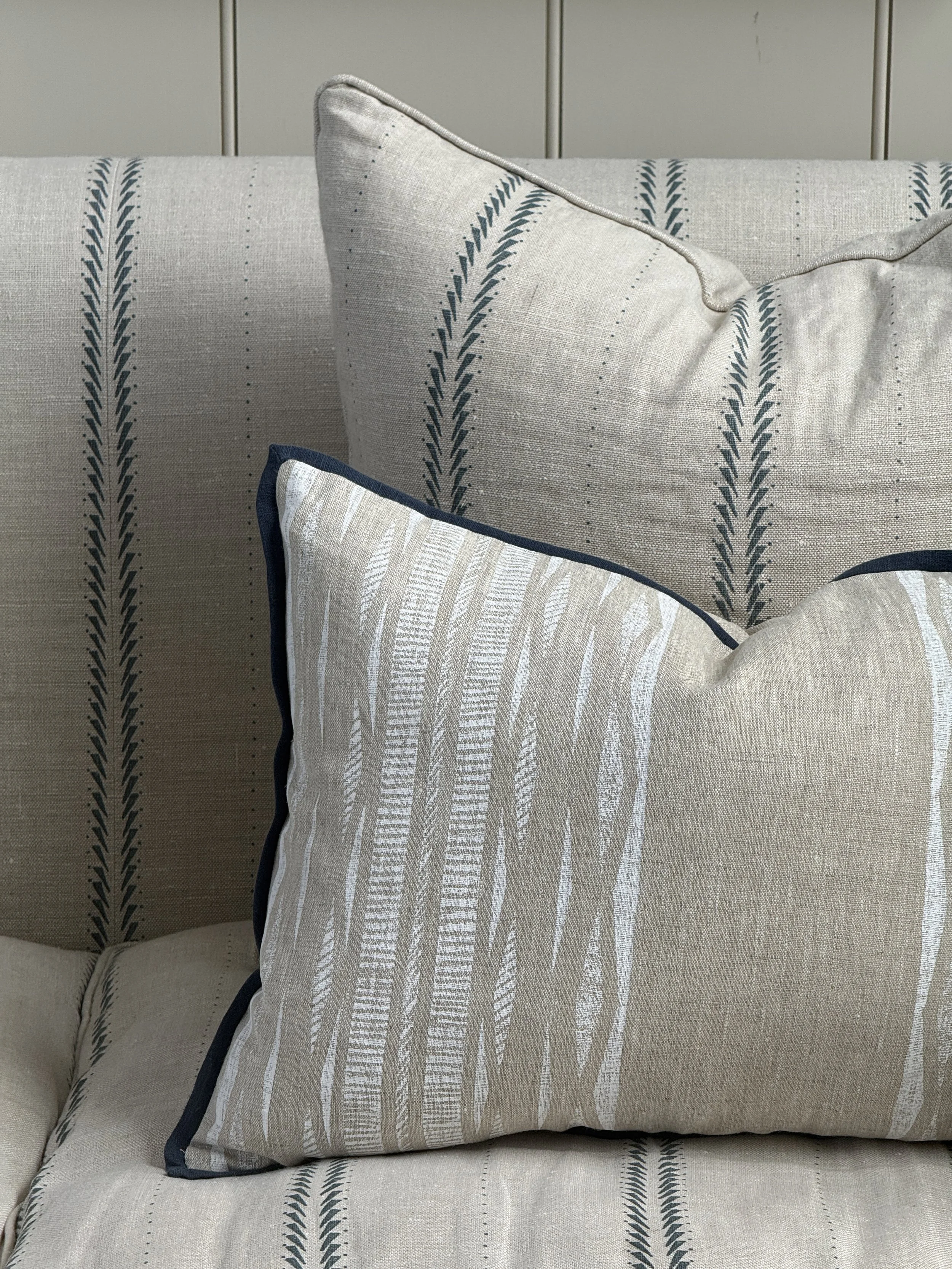 Willow Mesh White on Natural Cushion Cover