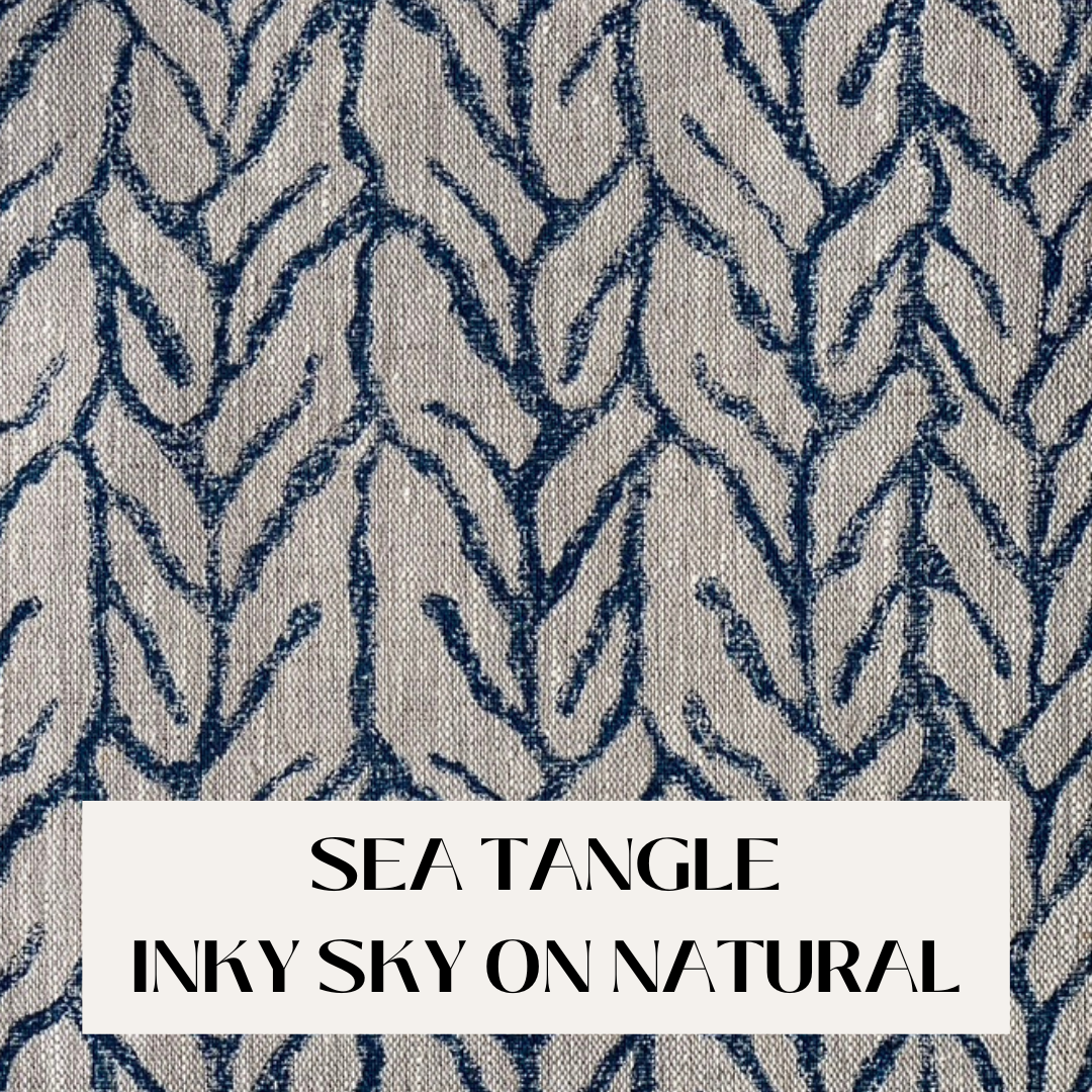 Sea Tangle Inky Sky curtain