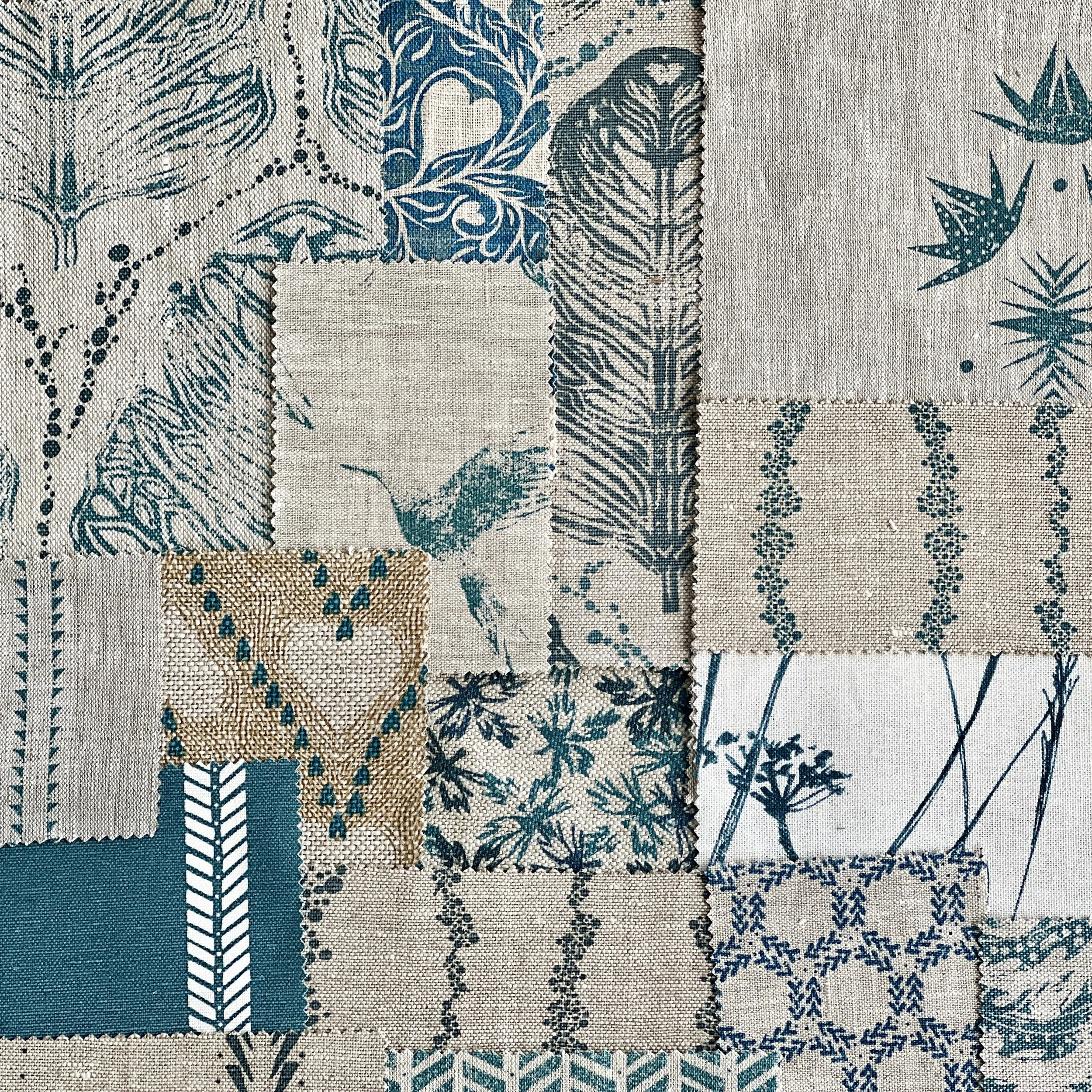 TEALS & GREEN FABRIC