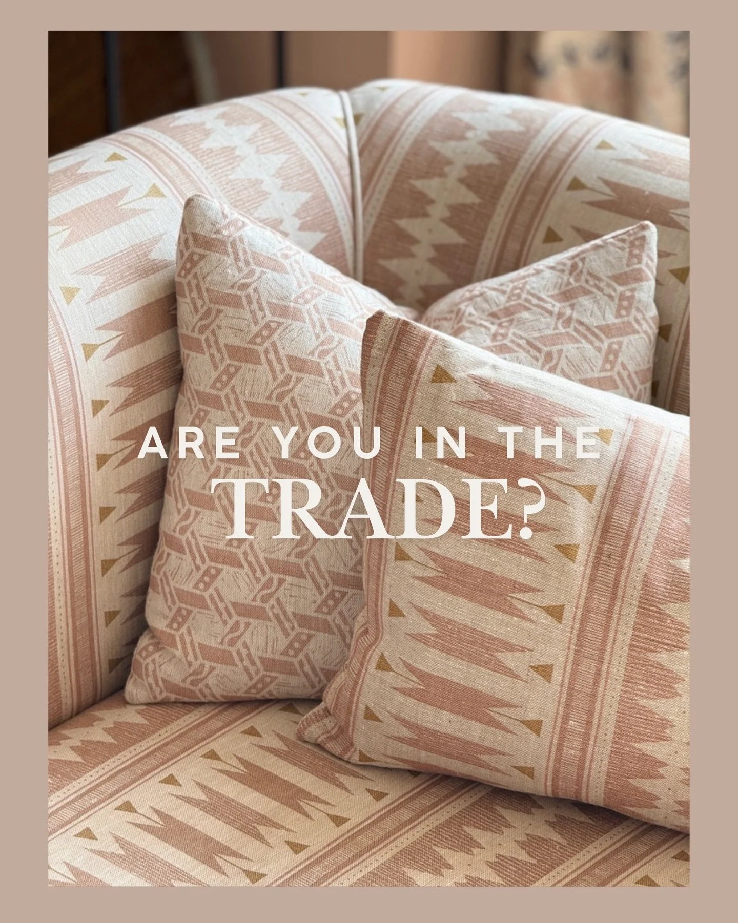 Are you in the Interiors Trade?  We would love to talk to you. 

If you&rsquo;re an Interior Designer, have an interiors store, you&rsquo;re a retail brand, soft furnishings maker or property developer you might like to set up a trade account with us