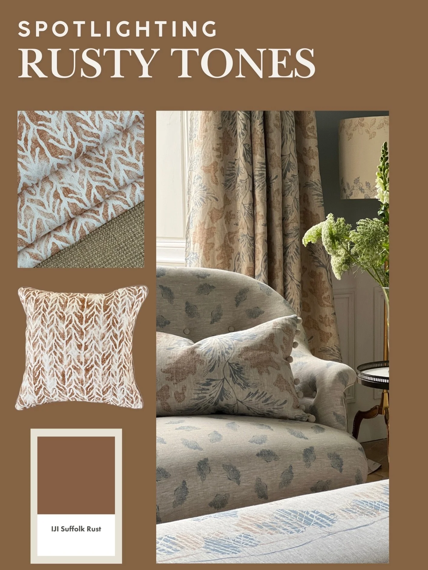 Autumnal rusty tones -  a warm embrace.  Lovely with mid and light blues. 

Check out @islajamesinteriors lovely new paint collaboration with @fenwickandtilbrook featuring a new rust paint colour. 

Teamed here with our Sea Tangle rust from our @osbo