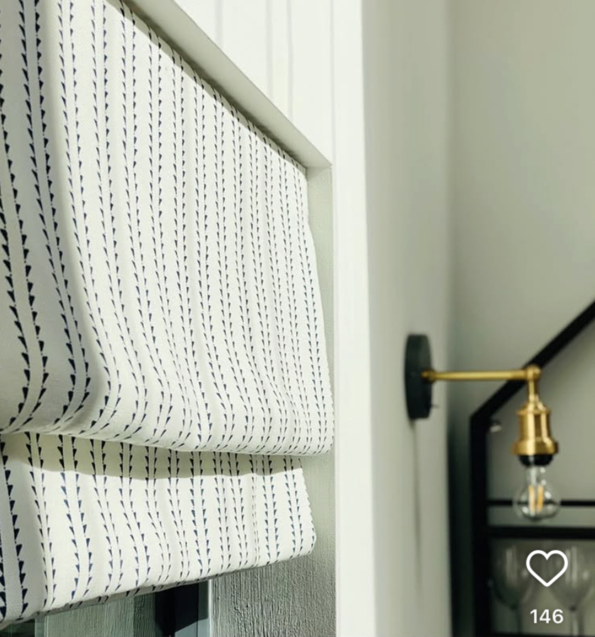 Close up of Roman Blind Windmill Wood Inky Sky Roman Blind fabric