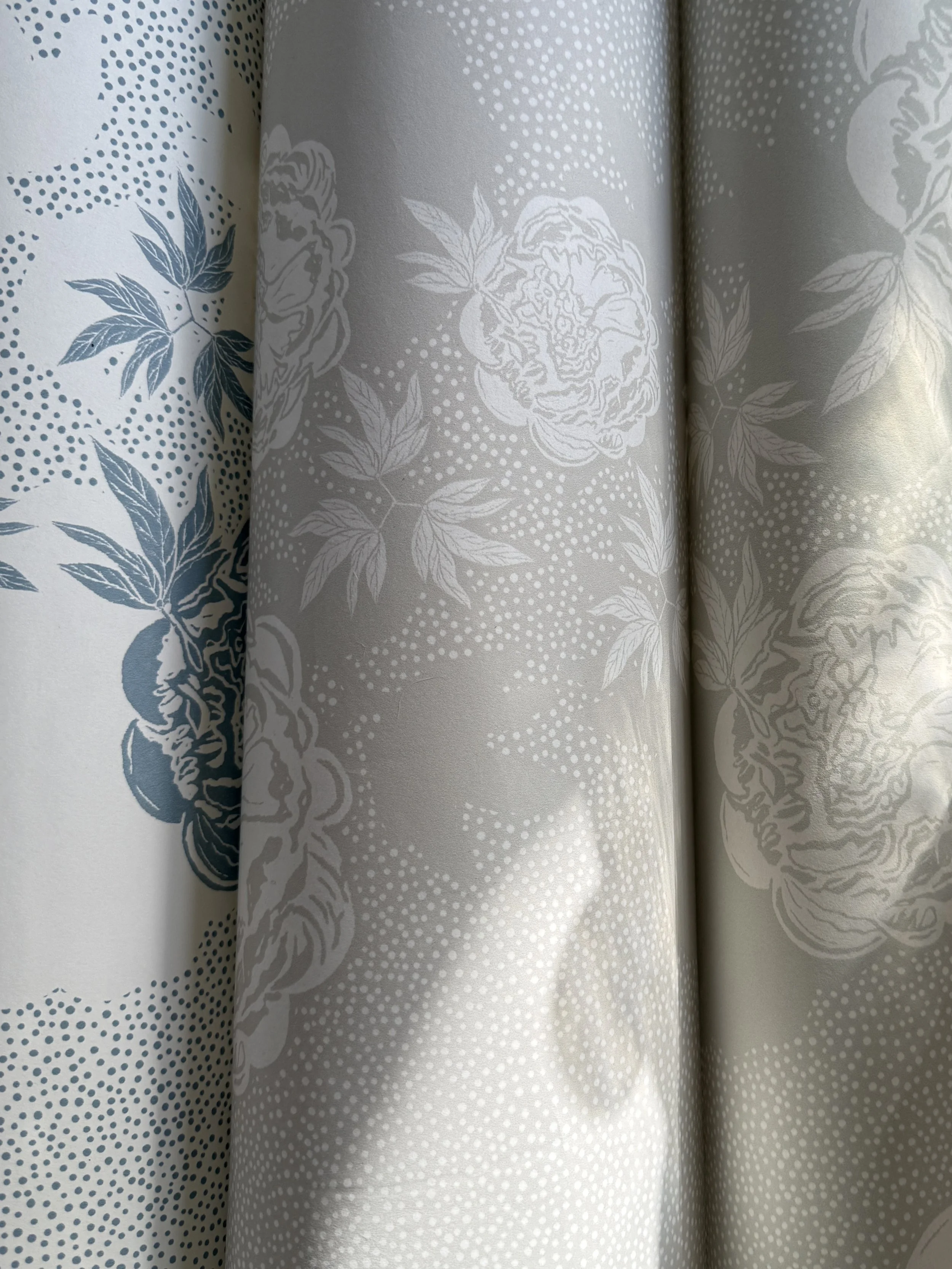 Peony Echo Wallpaper Stone Compared with Sage