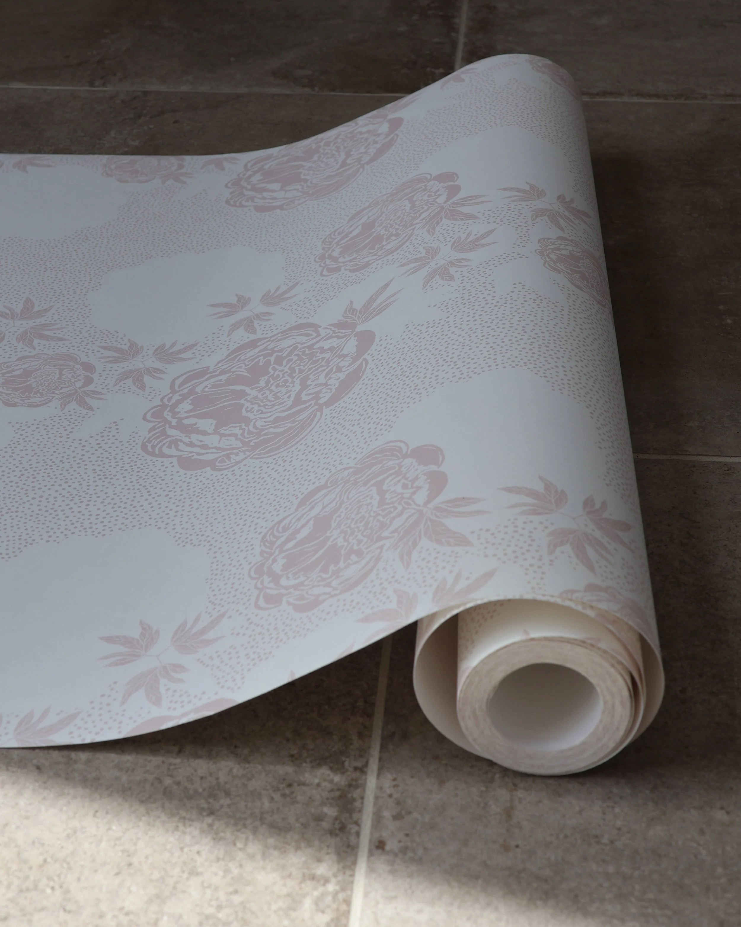 Peony Echo Wallpaper Blush Roll from side.JPG