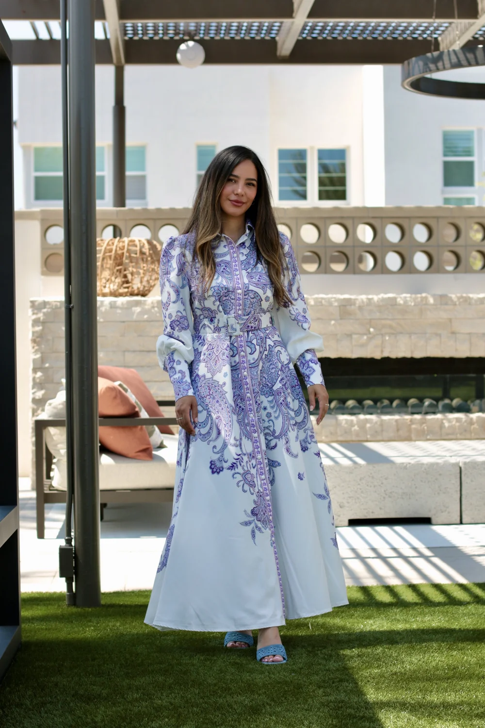 chinese dress ladies Loveday Paisley Printed Long Sleeve Midi Dress – Disturbia main image 0