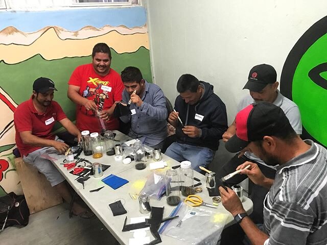 We&rsquo;re in San Carlos hosting a wetsuit repair workshop with the dive fishermen here. We have 28 students, 27 men and 1 woman, all divers! Day 1 focused on gluing, sewing and  making koozies. Everyone was really focused and had a lot of fun. Toda