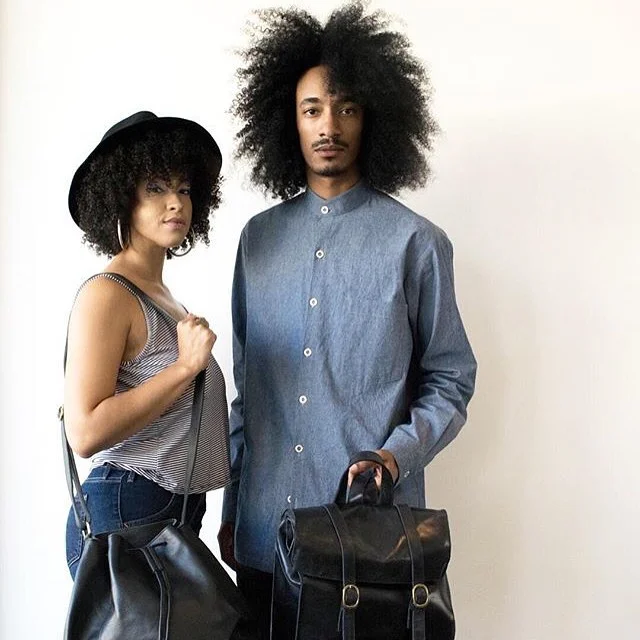 Honored that Unoeth (those beautiful leather bags!) featured in their photo shoot styled in KOSA's "Gordi" shirt in chambray.