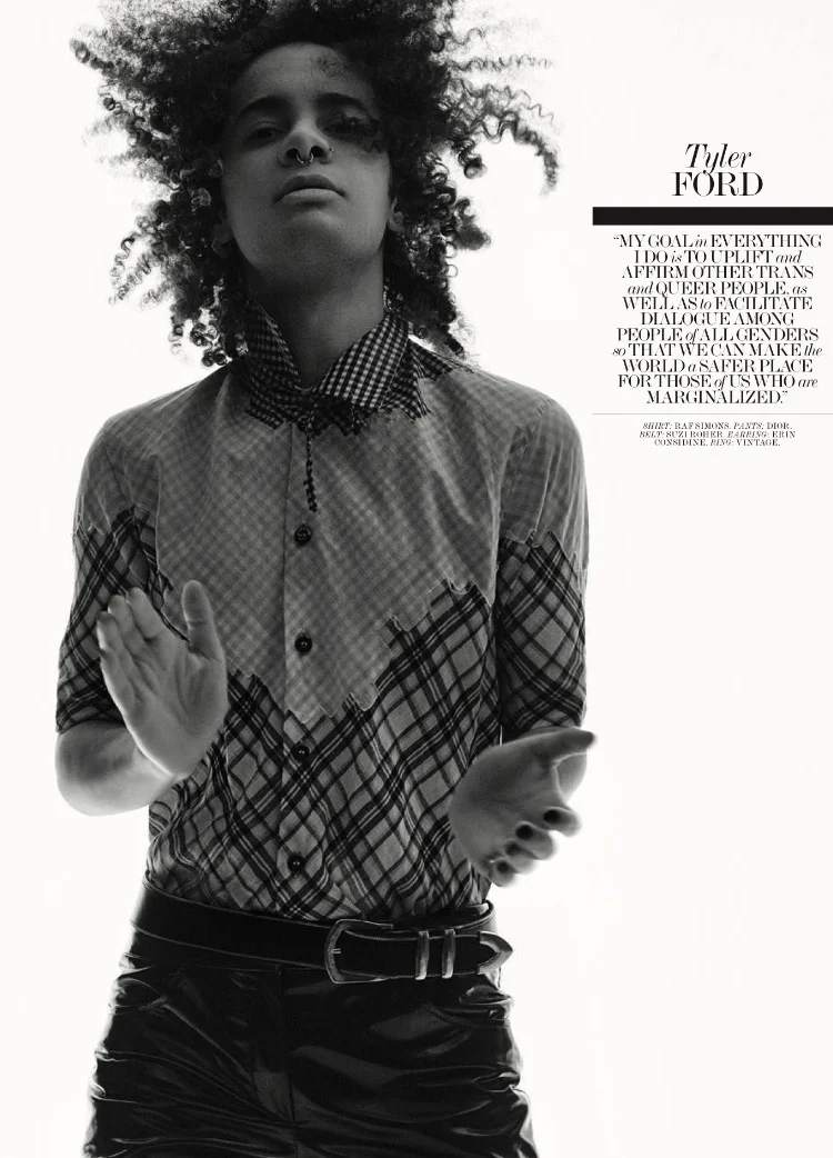 Tyler Ford for Interview Magazine, April 2016. Photo by Gregory Harris