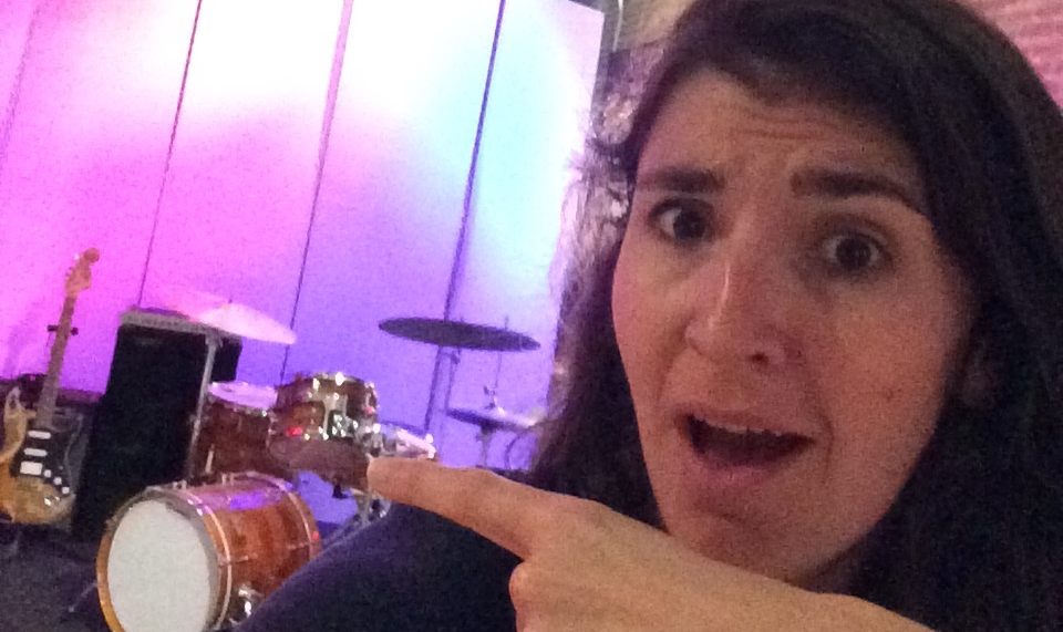 This studio has drums.