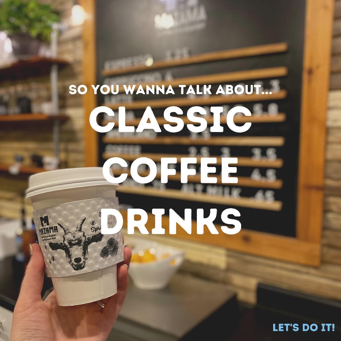 So you wanna talk about classic coffee drinks ☕️ LET&rsquo;S DO IT! 

Like + save this post for later! ❤️
#mazamacoffee
