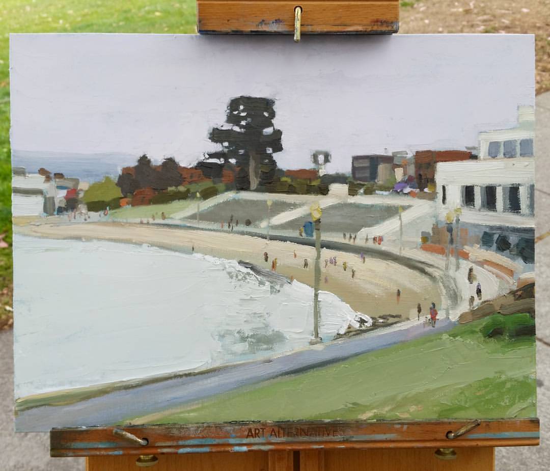 No Boats at Aquatic Park (on the easel)