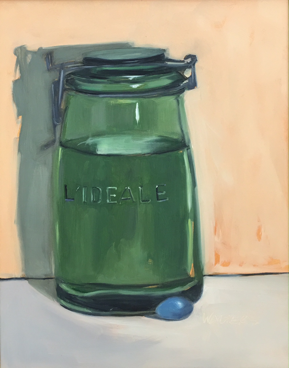 Green Jar with Blue Egg