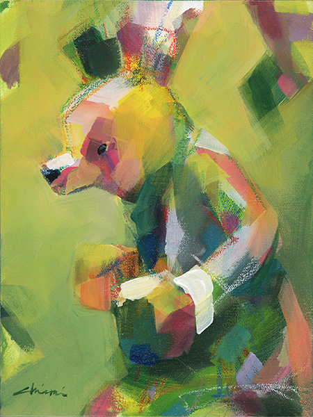 Boxing Bear - Yellowgreen by Chiami Sekine