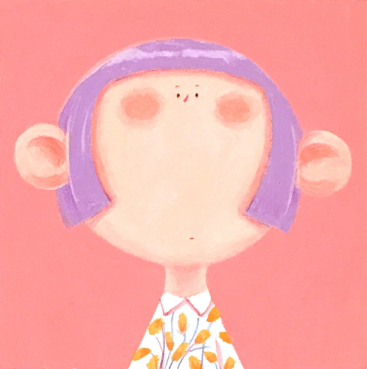 Big Face, Tiny Eyes - Pink